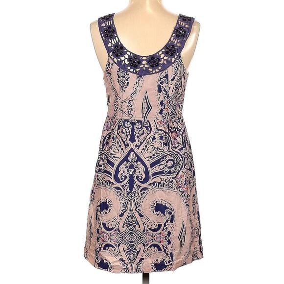 Free People Plum Folklore Beaded Damask Brocade Dress - Picture 3 of 8